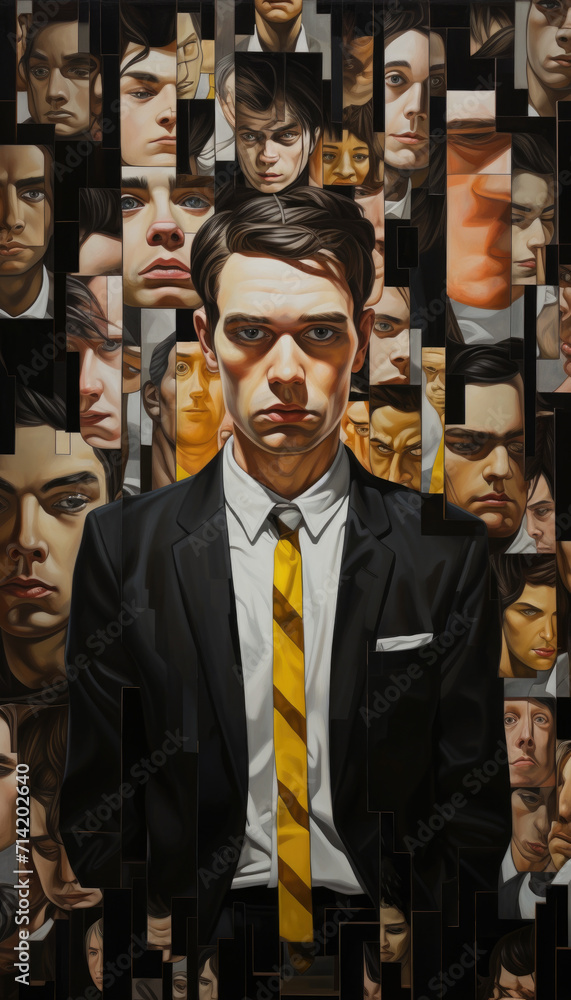 Office work life, employee and symbolic worker representation created with brush strokes Office work life, employee and symbolic worker representation created with brush strokes