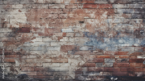 Old brick wall background  bleak colors grunge texture or pattern for design. Generative ai