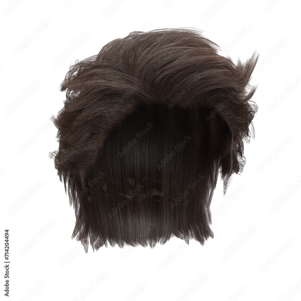 3d render male short dark styling brunette hair isolated 3d render male short dark styling brunette hair isolated