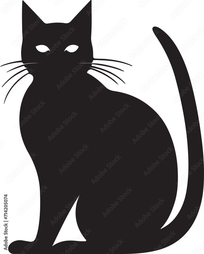 Obraz premium black cat illustration vector silhouette