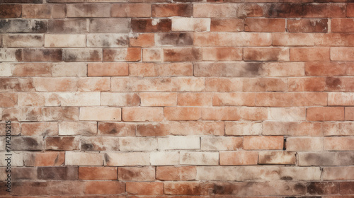 Old brick wall background  ecru color grunge texture or pattern for design. Generative ai