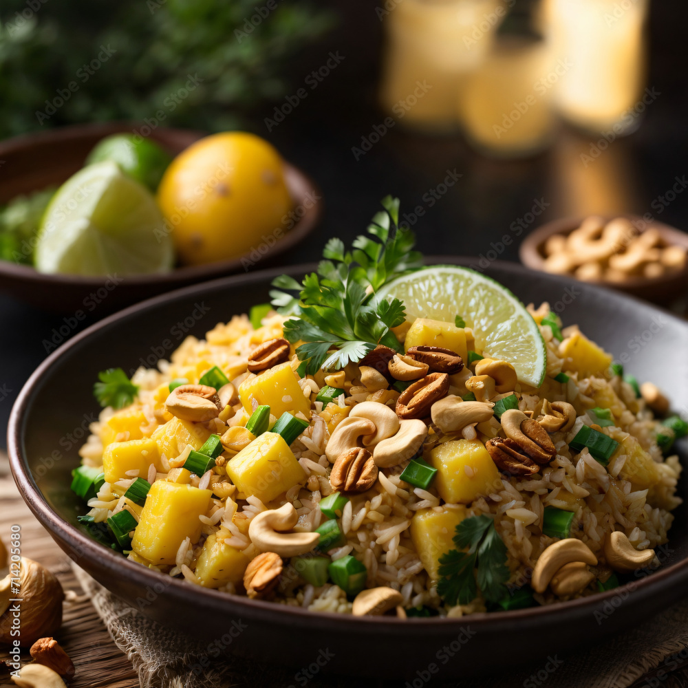 Thai Pineapple Fried Rice with Cashews - A Flavorful Fusion Delight