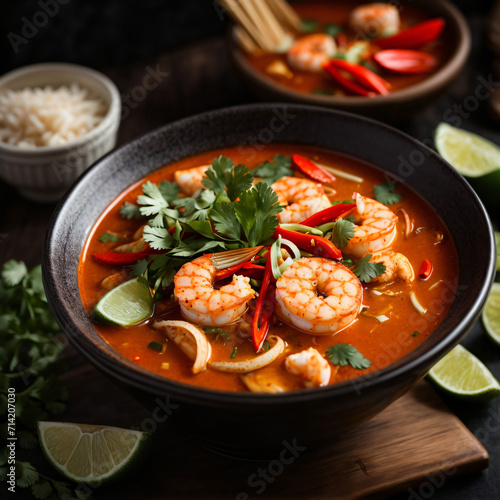Tom Yum Goong - Spicy Thai Shrimp Soup Bursting with Flavor