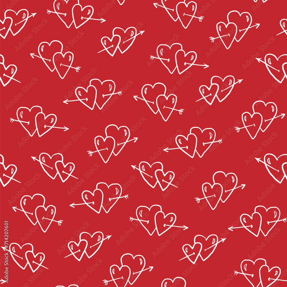 Valentine's day hearts vector seamless pattern. Valentine's day hearts vector seamless pattern.