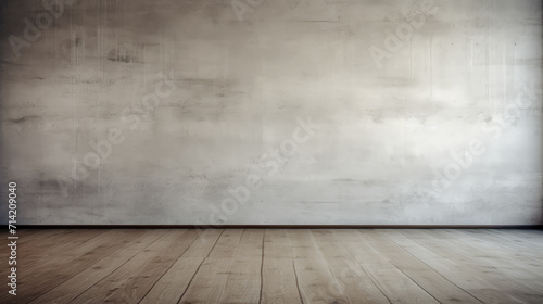 Old weathered concrete wall and wooden floor background