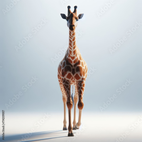 Giraffe, Giraffidae, Jirafa, Cute curiosity giraffe. Isolated on White background.  © Erick F. Lopez Felix