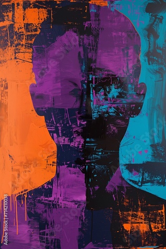 Psychedelic Mind - Colorful Abstract Human Silhouette Art