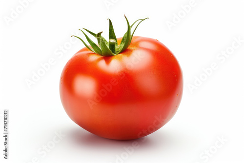 One tomato, isolated white background