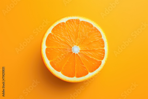 Orange fruit slice, orange color isolated background