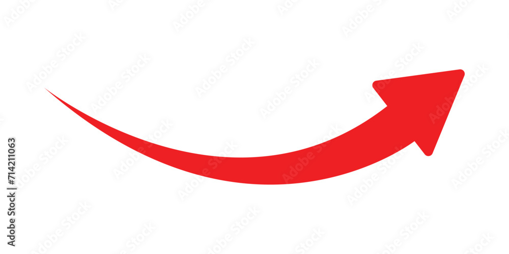 Red arrow icon on white background. flat style. arrow icon for your web site design, logo, app, UI. arrow indicated the direction symbol. curved arrow sign. Vector illustration. eps file 12. Red arrow icon on white background. flat style. arrow icon for your web site design, logo, app, UI. arrow indicated the direction symbol. curved arrow sign. Vector illustration. eps file 12.