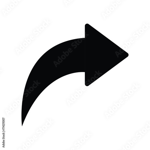 black arrow icon on white background. flat style. arrow icon for your web site design, logo, app, UI. arrow indicated the direction symbol. curved arrow sign. eps file 10.
