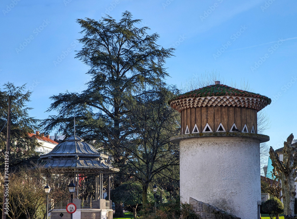 Dovecote at Alfonso X El Sabio park, Pola de Siero, Asturias, Spain
