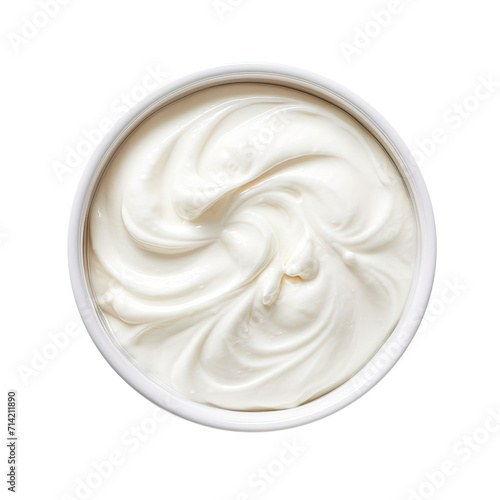 Delicious Bowl of Sour Cream Isolated on a Transparent Background