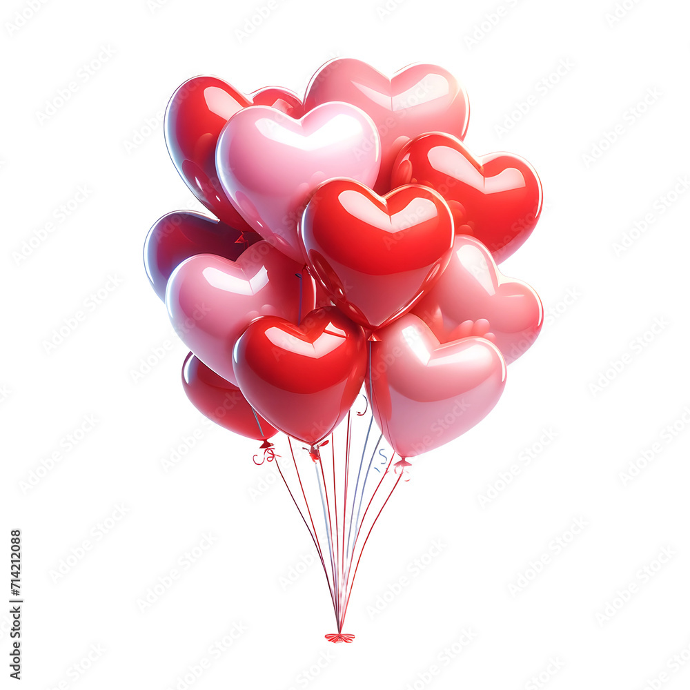 heart shaped valentine balloons