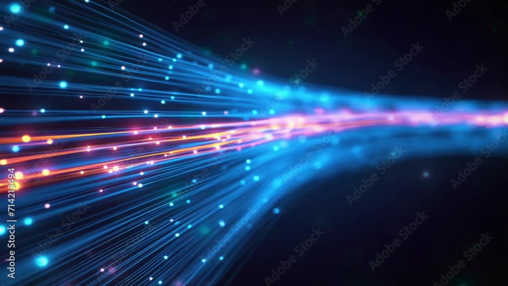 Blue light streak futuristic looping animation footage video background