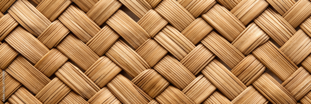 Panoramic background with knotted wicker pattern in brown colors Panoramic background with knotted wicker pattern in brown colors