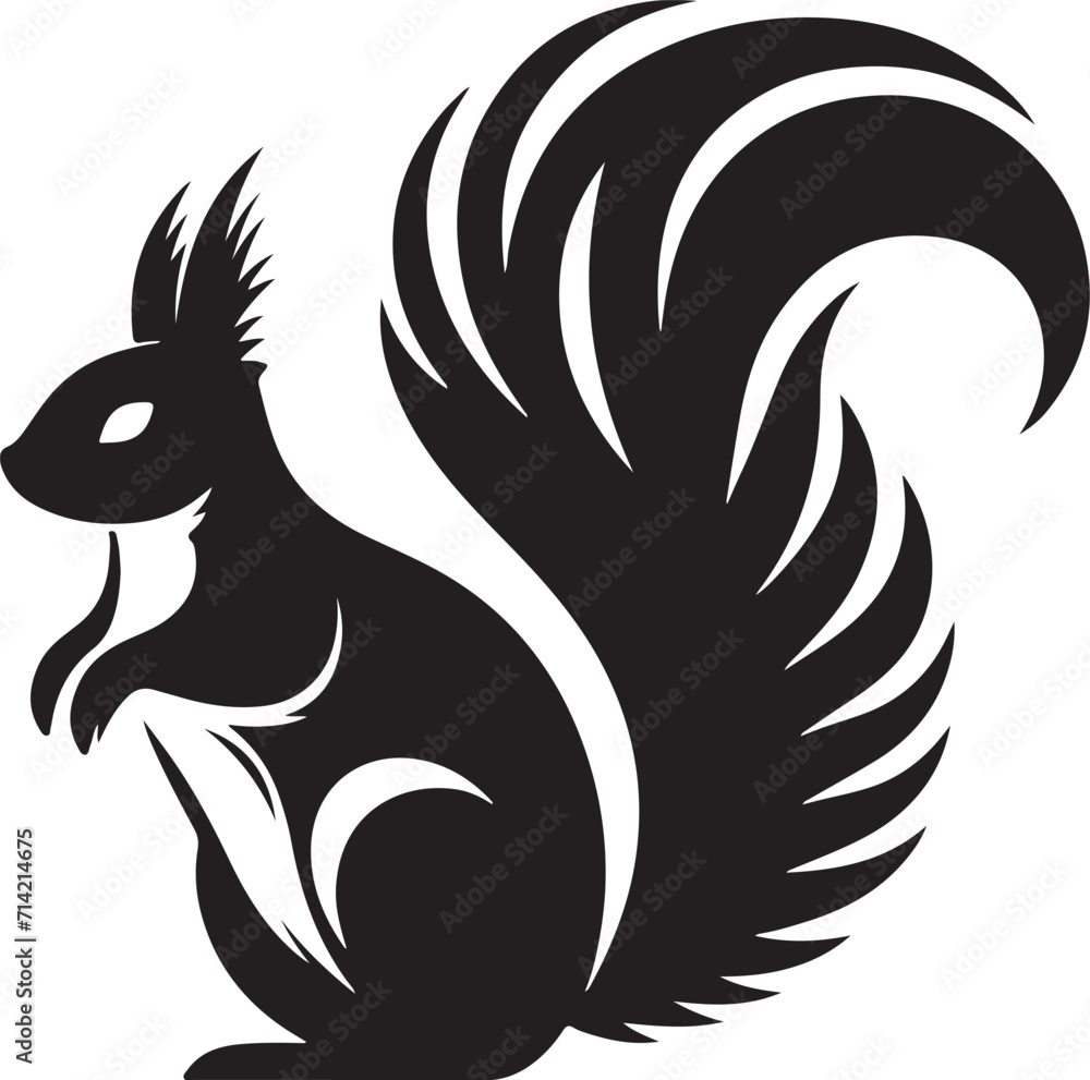 Obraz premium Silhouette of a squirrel vector illustration 