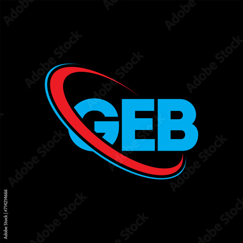 GEB logo. GEB letter. GEB letter logo design. Initials GEB logo linked with circle and uppercase monogram logo. GEB typography for technology, business and real estate brand.