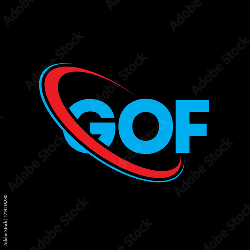 GOF logo. GOF letter. GOF letter logo design. Initials GOF logo linked with circle and uppercase monogram logo. GOF typography for technology, business and real estate brand. photo