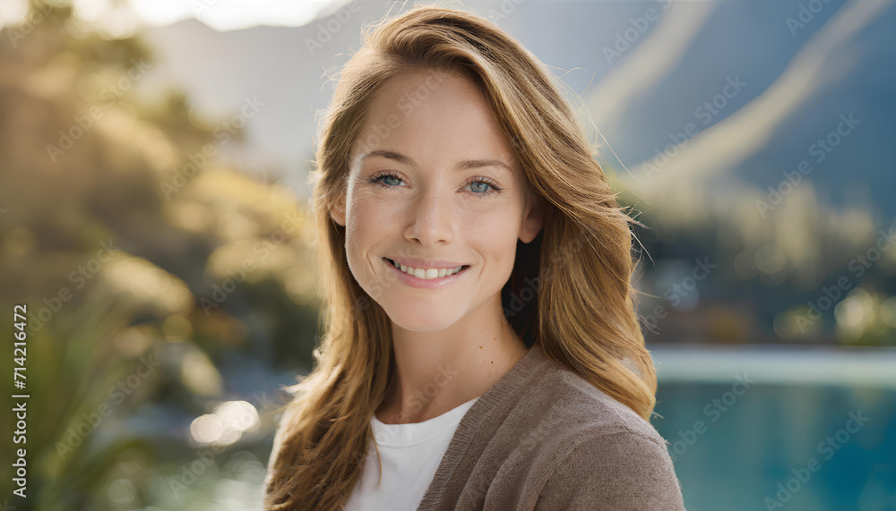 Happy Woman headshot close image Happy Woman headshot close image