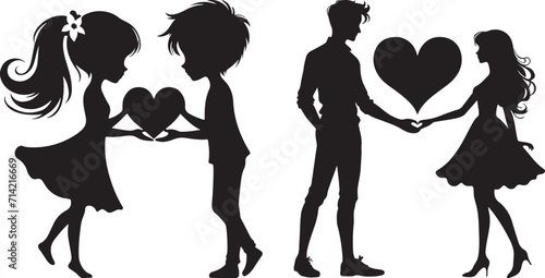 A pair of loving couple in a heart