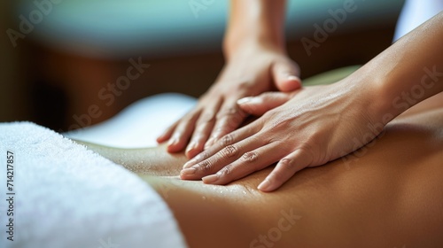 Close-up of a Professional Therapist Giving a Relaxing Back Massage