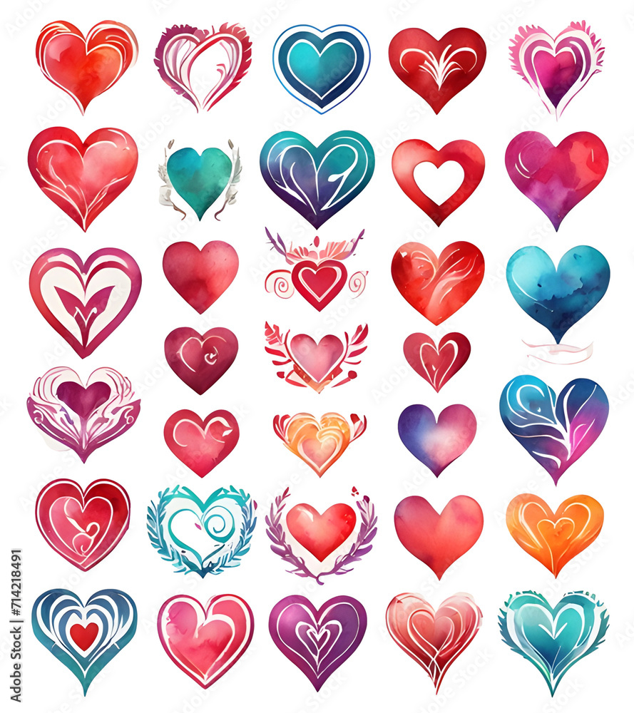 Set of valentine hearts Set of valentine hearts