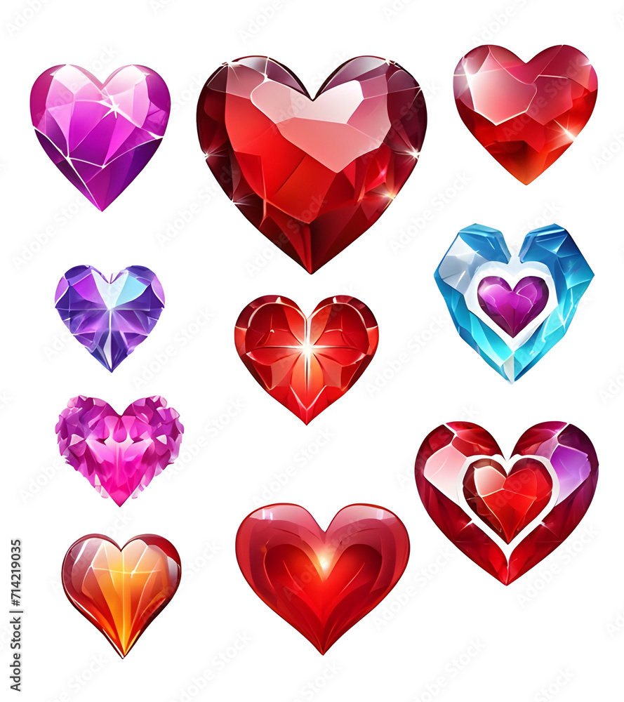 Set of valentine hearts Set of valentine hearts