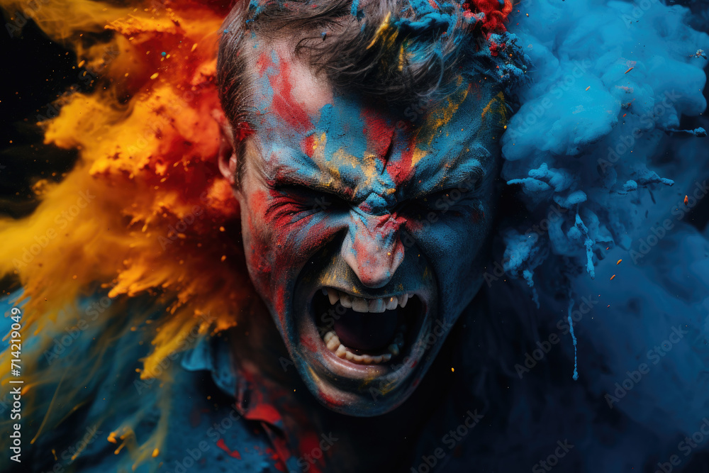 Obraz premium Photo of angry man surreal