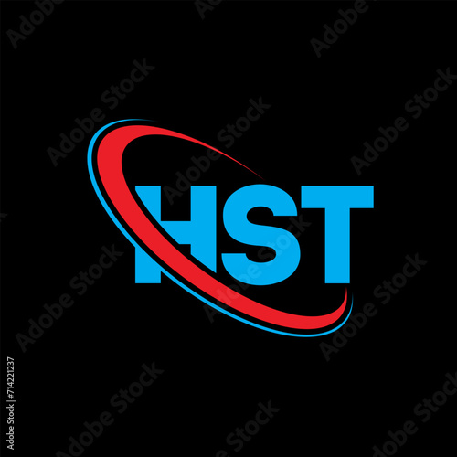 HST logo. HST letter. HST letter logo design. Initials HST logo linked with circle and uppercase monogram logo. HST typography for technology, business and real estate brand.
