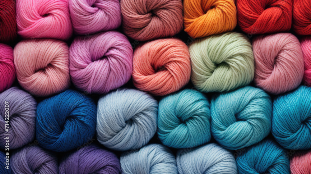 Photo of colored woolen threads Photo of colored woolen threads