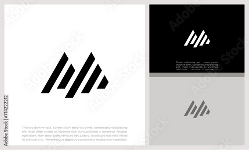   Initials M logo design. Initial Letter Logo. Innovative high tech logo template.  