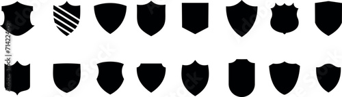 Shield icons set. Protect shield vector photo