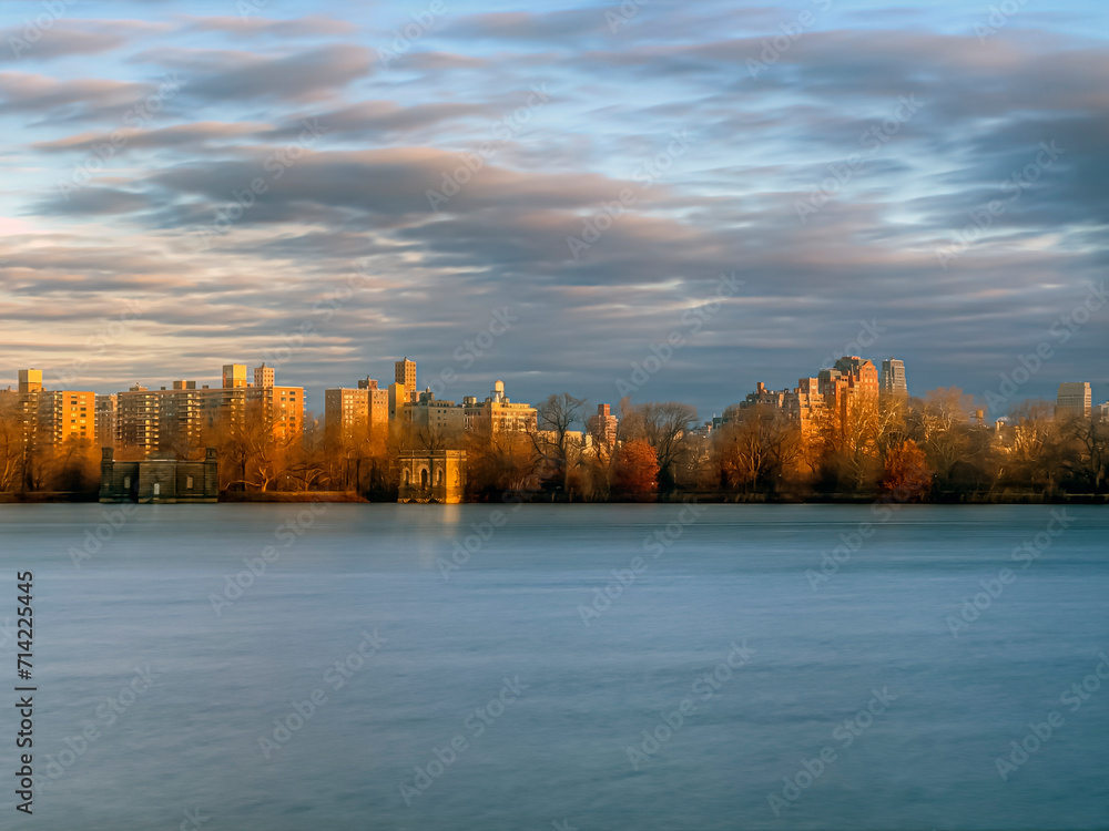 Obraz premium Central Park Reservoir, in winter