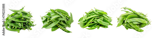 Mangetout Snow peas Vegetables Pile Of Heap Of Piled Up Together Hyperrealistic Highly Detailed Isolated On Transparent Background Png File photo