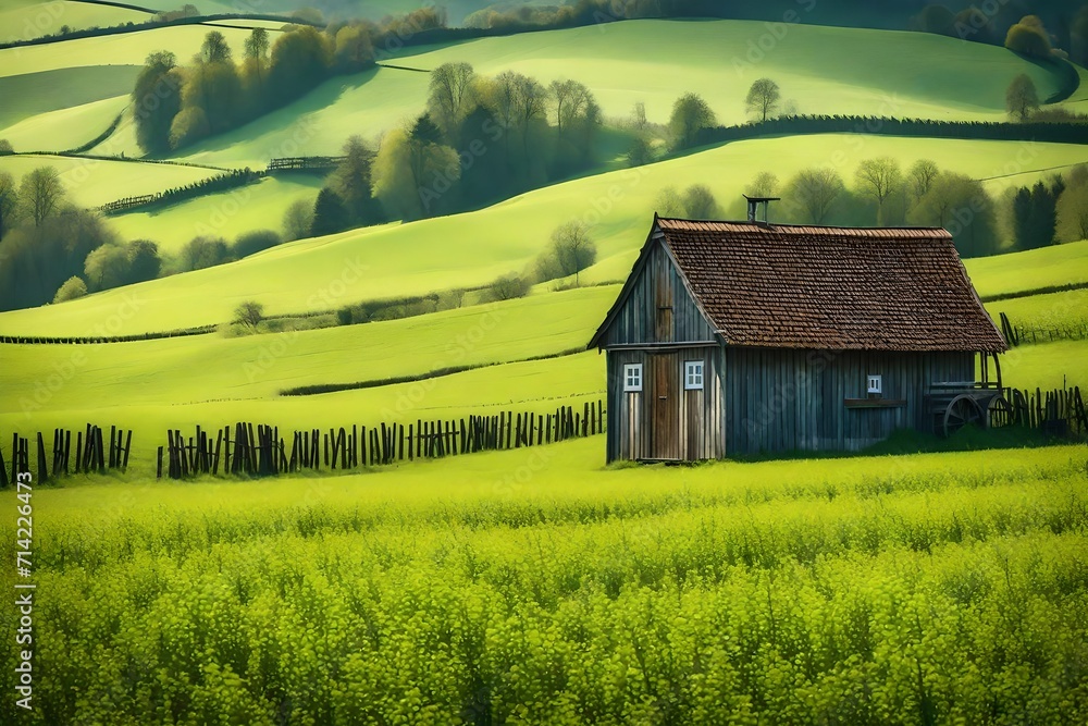 rural landscape with meadows an mountains rural landscape with meadows an mountains