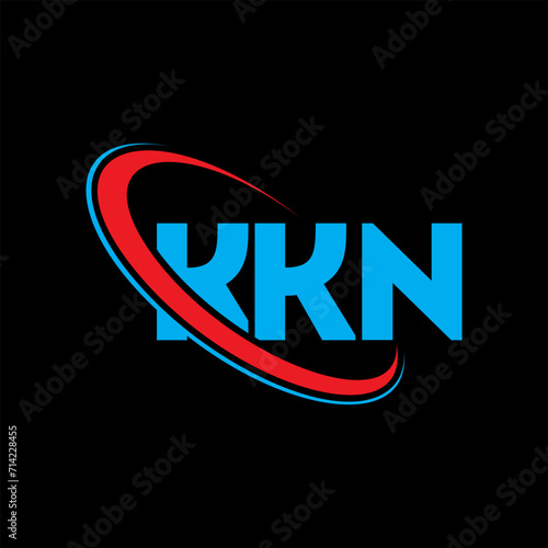 KKN logo. KKN letter. KKN letter logo design. Initials KKN logo linked with circle and uppercase monogram logo. KKN typography for technology, business and real estate brand. photo