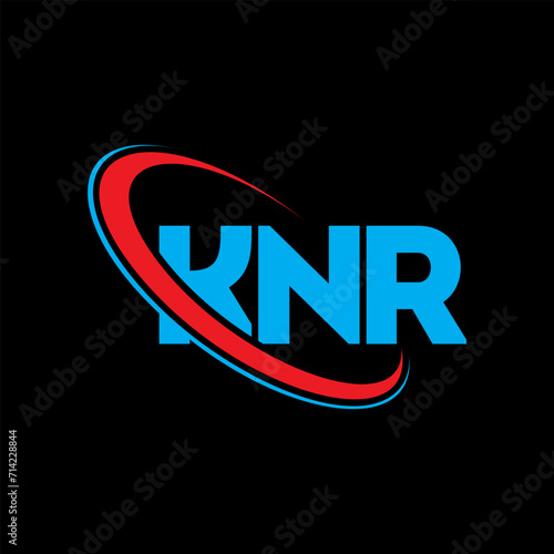 KNR logo. KNR letter. KNR letter logo design. Initials KNR logo linked with circle and uppercase monogram logo. KNR typography for technology, business and real estate brand. photo