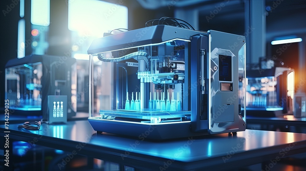 3d printer modern technology futuristic printer working in a high tech environment 