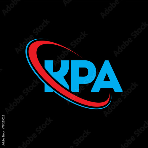 KPA logo. KPA letter. KPA letter logo design. Initials KPA logo linked with circle and uppercase monogram logo. KPA typography for technology, business and real estate brand. photo