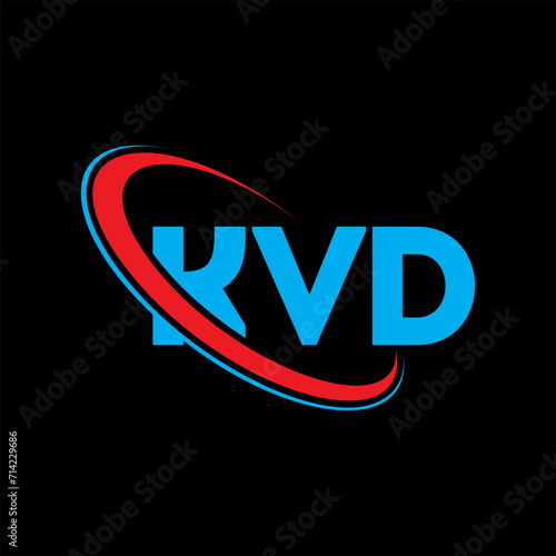 KVD logo. KVD letter. KVD letter logo design. Initials KVD logo linked with circle and uppercase monogram logo. KVD typography for technology, business and real estate brand.