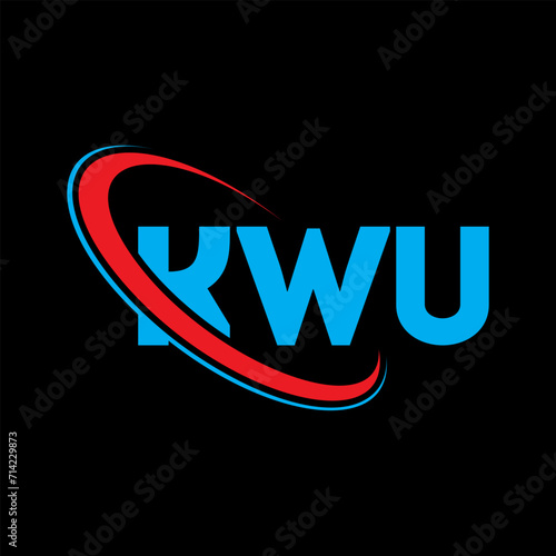 KWU logo. KWU letter. KWU letter logo design. Initials KWU logo linked with circle and uppercase monogram logo. KWU typography for technology, business and real estate brand. photo