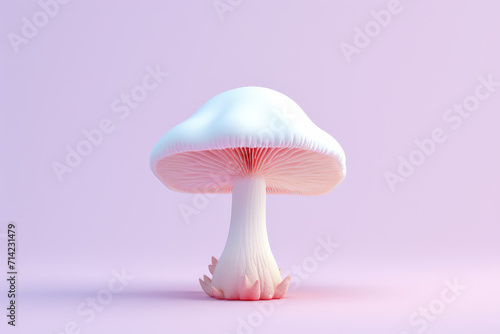 Photo of mushroom on light color isolated background © LFK
