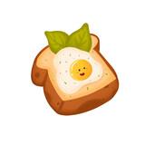 Cute Breakfast Egg with Bread