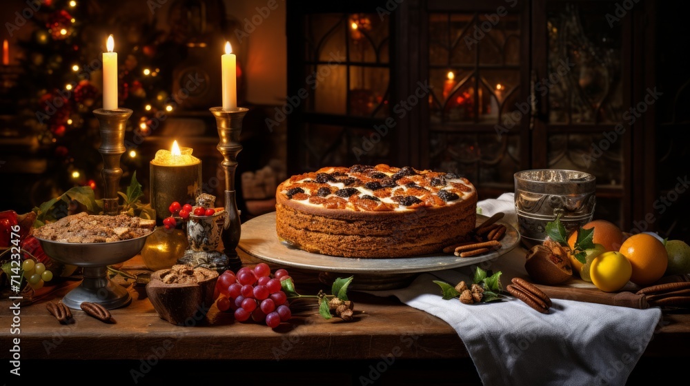 Portuguese Bolo Rei is a traditional Chrismas cake. Neural network AI generated art Portuguese Bolo Rei is a traditional Chrismas cake. Neural network AI generated art