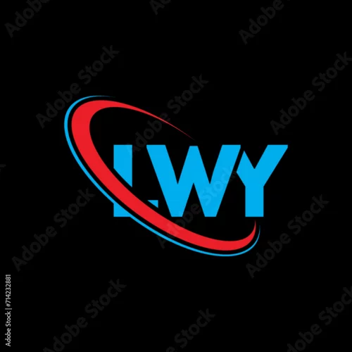 Obraz LWY logo. LWY letter. LWY letter logo design. Initials LWY logo linked with circle and uppercase monogram logo. LWY typography for technology, business and real estate brand.