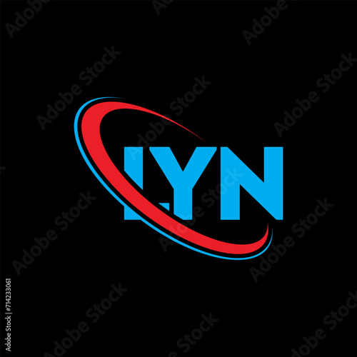 LYN logo. LYN letter. LYN letter logo design. Initials LYN logo linked with circle and uppercase monogram logo. LYN typography for technology, business and real estate brand.
