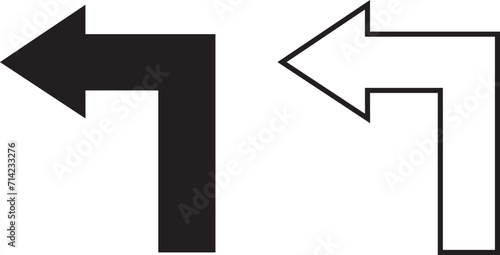 Arrow Turn Left Icon. turn left arrow. 