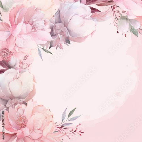 pink background with peonies
