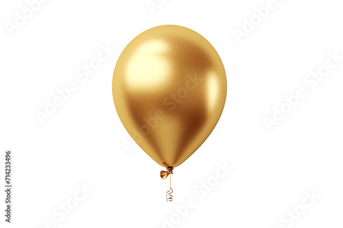 Golden balloon isolated on transparent background PNG
